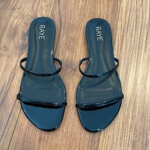 Raye black leather sandals. Never worn! Size 9.5